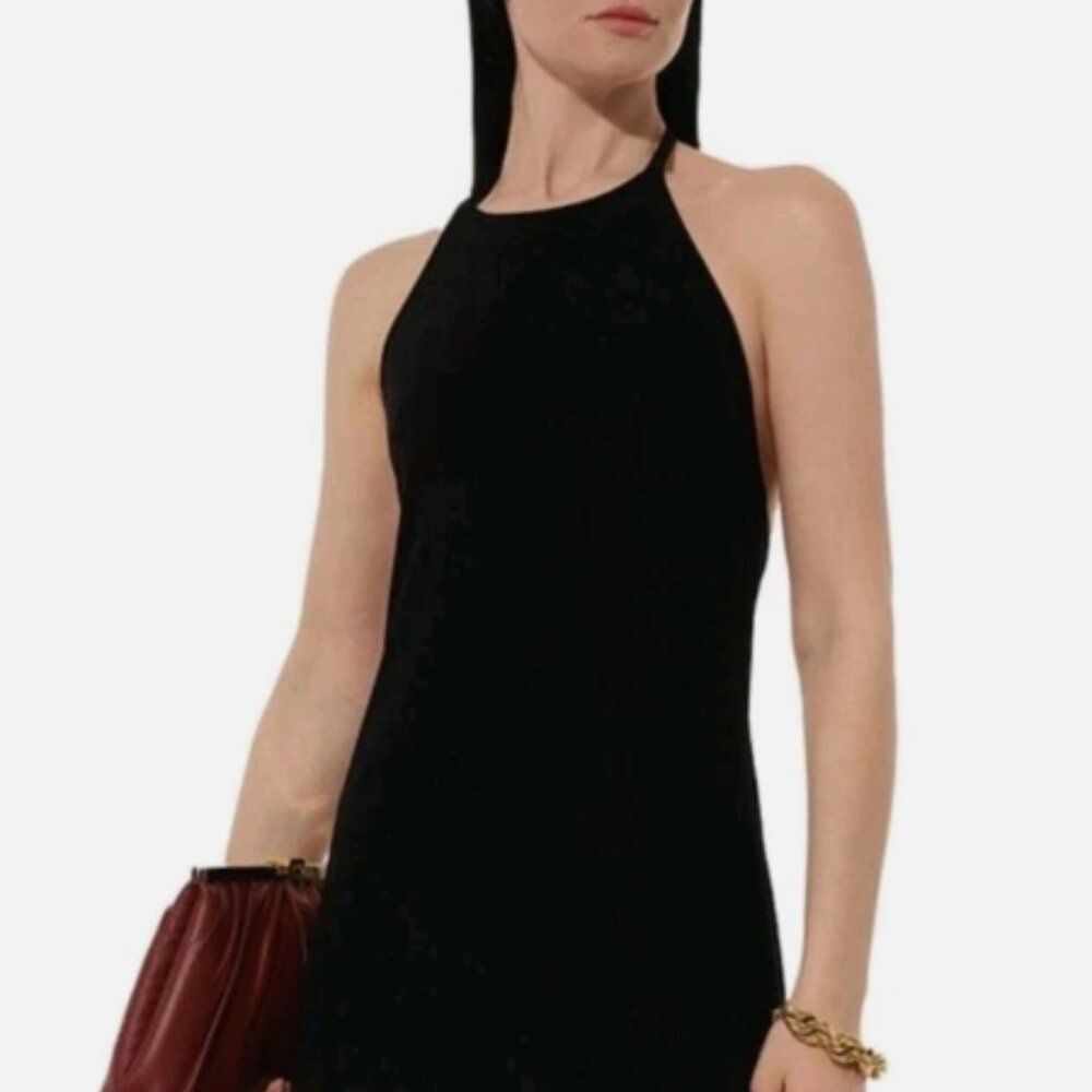 James Perse Los Angeles Black Halter Midi Dress Size 2 NWT